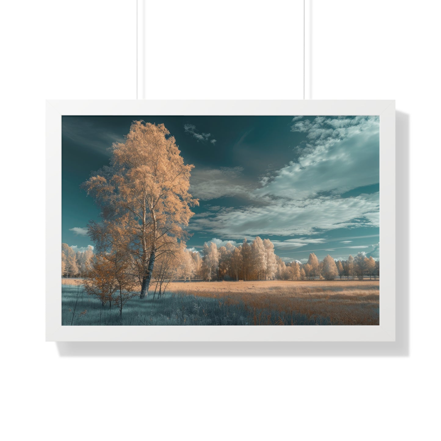 Surreal Azure - Ethereal Landscape Art Frame | Framed Horizontal Poster