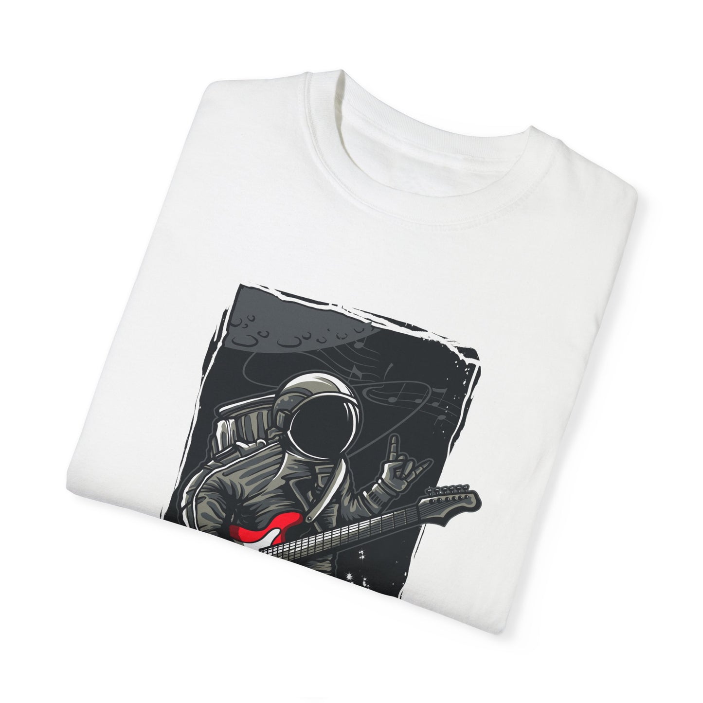 Astronaut Guitarist Graphic Tee | Navy Space Music T-Shirt | XCalibre Designs