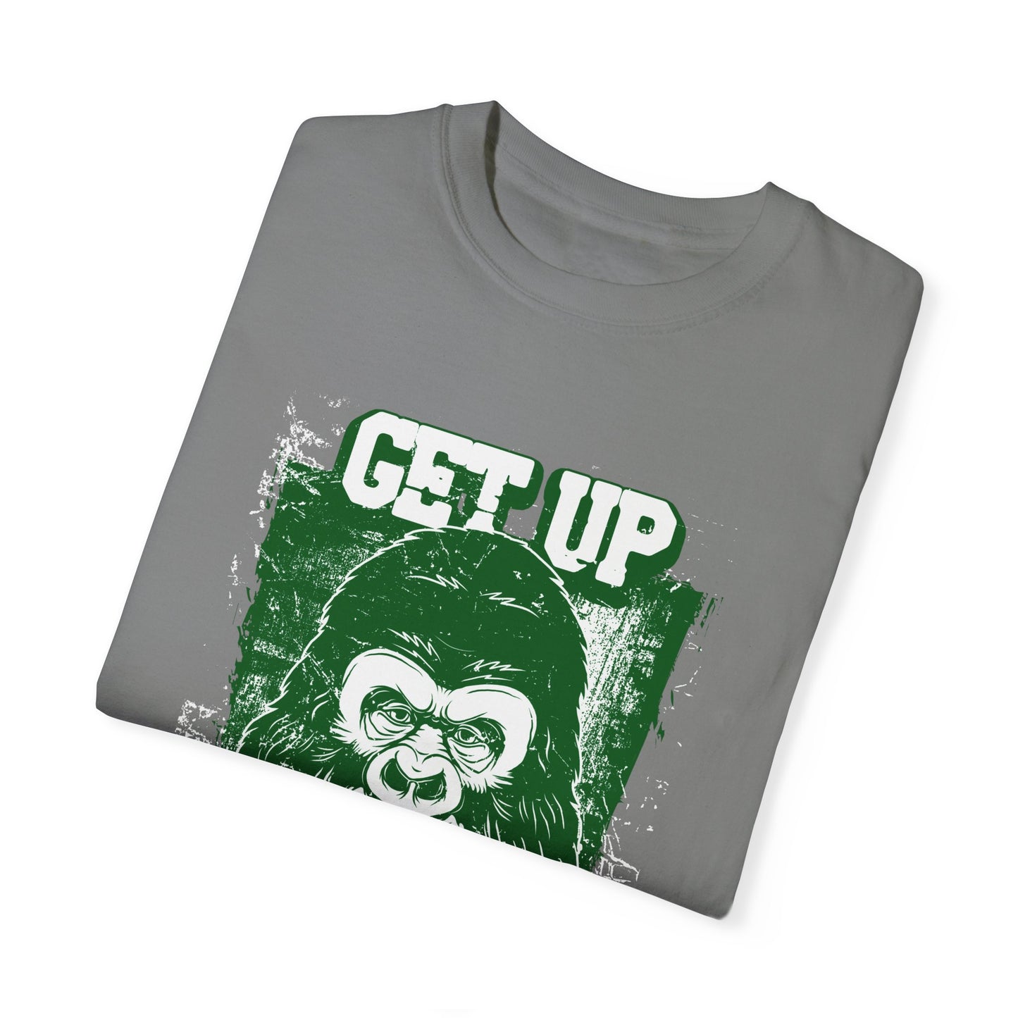 Inspirational Gorilla 'Get Up Stand Up' Graphic Tee | Black Motivational T-Shirt | XCalibre Designs