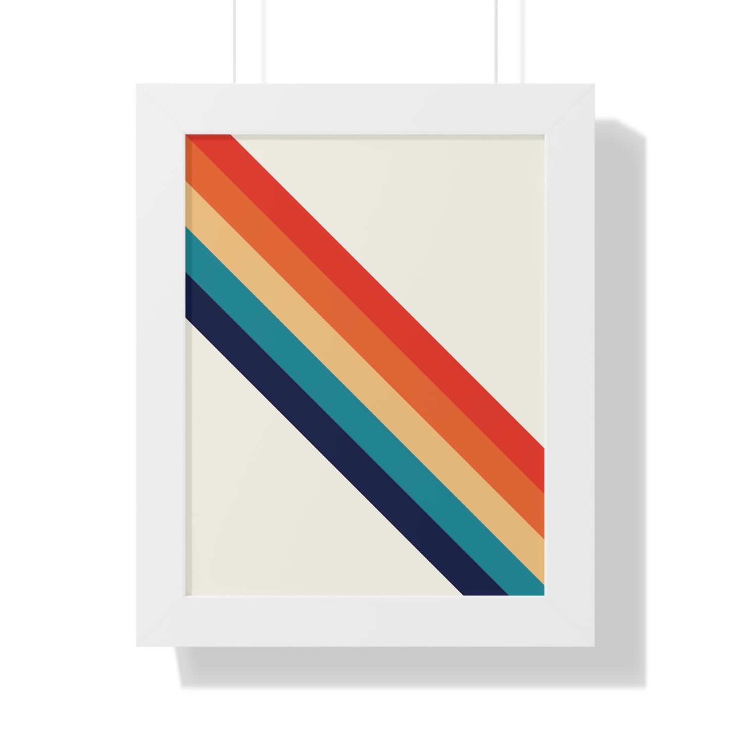 Bold Abstract Diagonal Stripes Art Print | Retro Inspired Colorful Wall Art | XCalibre Designs | Framed Vertical Poster