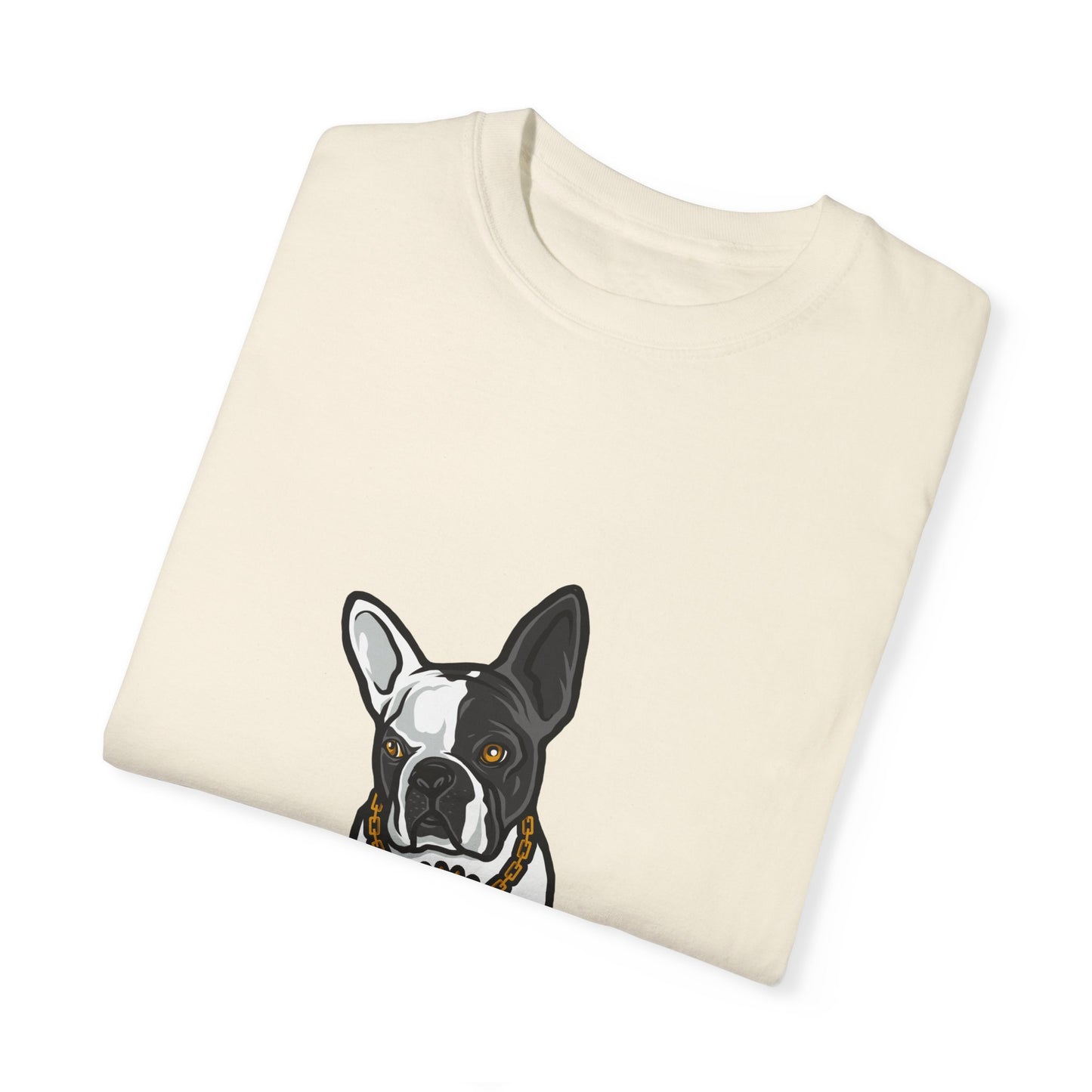 Cute French Bulldog with Sunglasses Graphic Tee | Grey Casual Dog Lover T-Shirt | XCalibre Designs