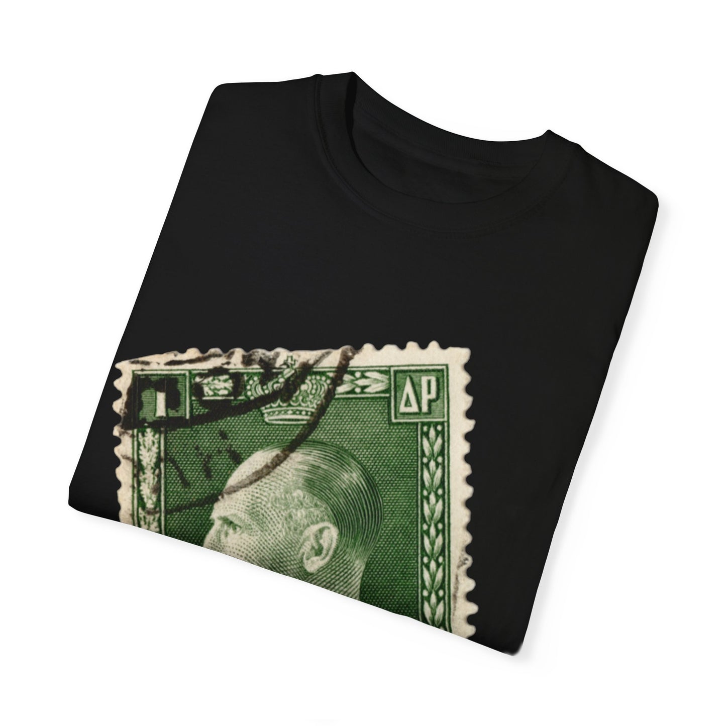 Vintage Stamp Collector Graphic Tee | Olive Green Philately T-Shirt | XCalibre Designs