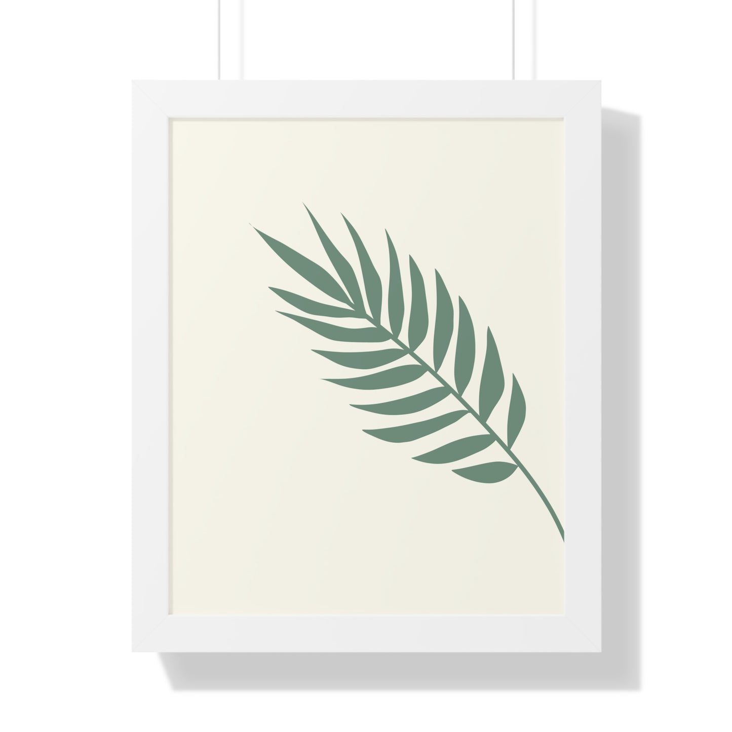 Green Palm Frond Art Print | Tranquil Nature-Inspired Wall Art | XCalibre Designs | Framed Vertical Poster