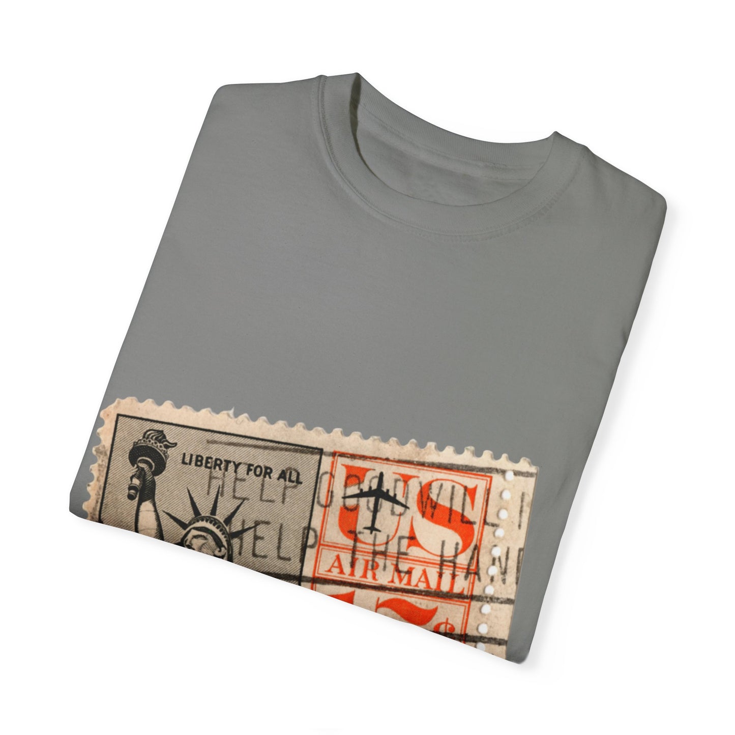 Retro Liberty Stamp Graphic Tee | Cream Collector's Edition T-Shirt | XCalibre Designs