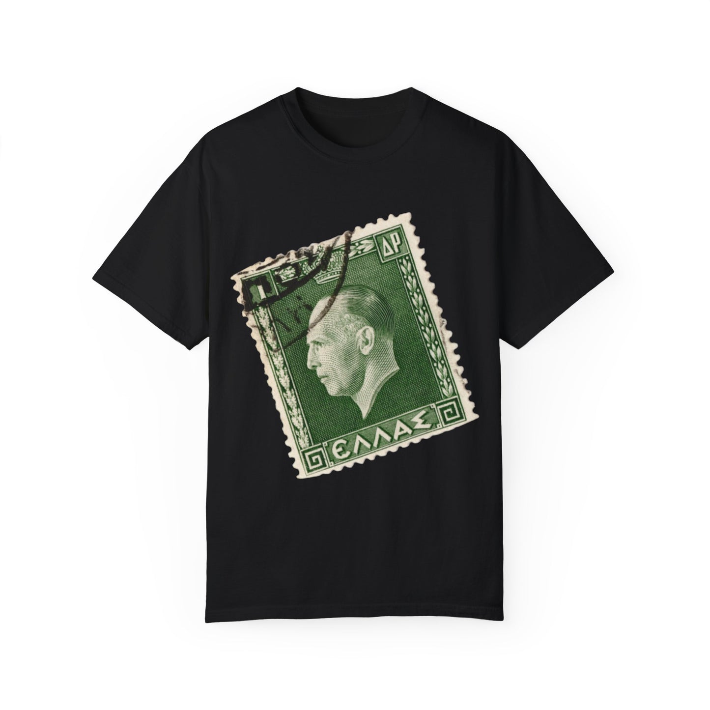 Vintage Stamp Collector Graphic Tee | Olive Green Philately T-Shirt | XCalibre Designs