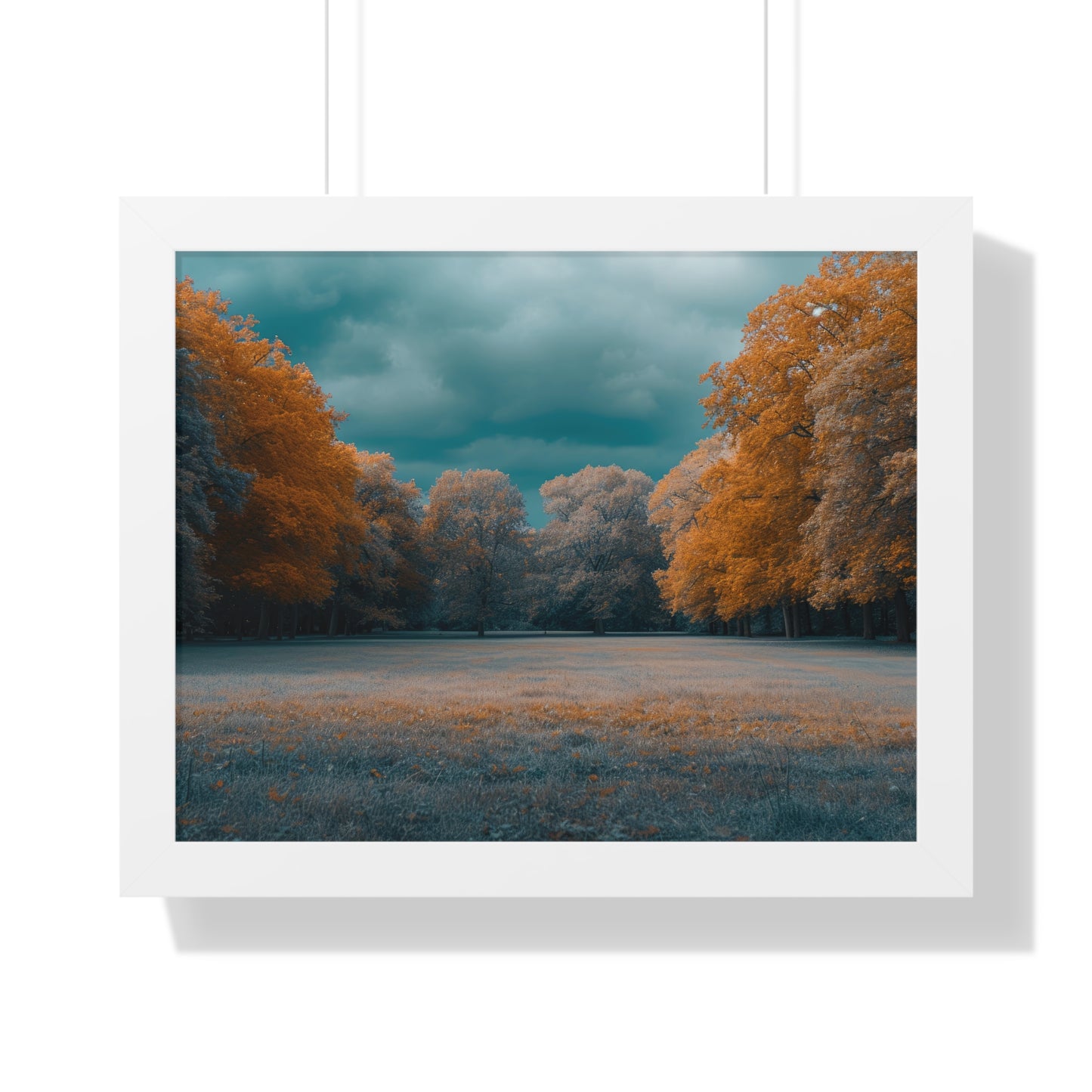 Autumn Serenity - Tranquil Park Scene Art Frame | Framed Horizontal Poster