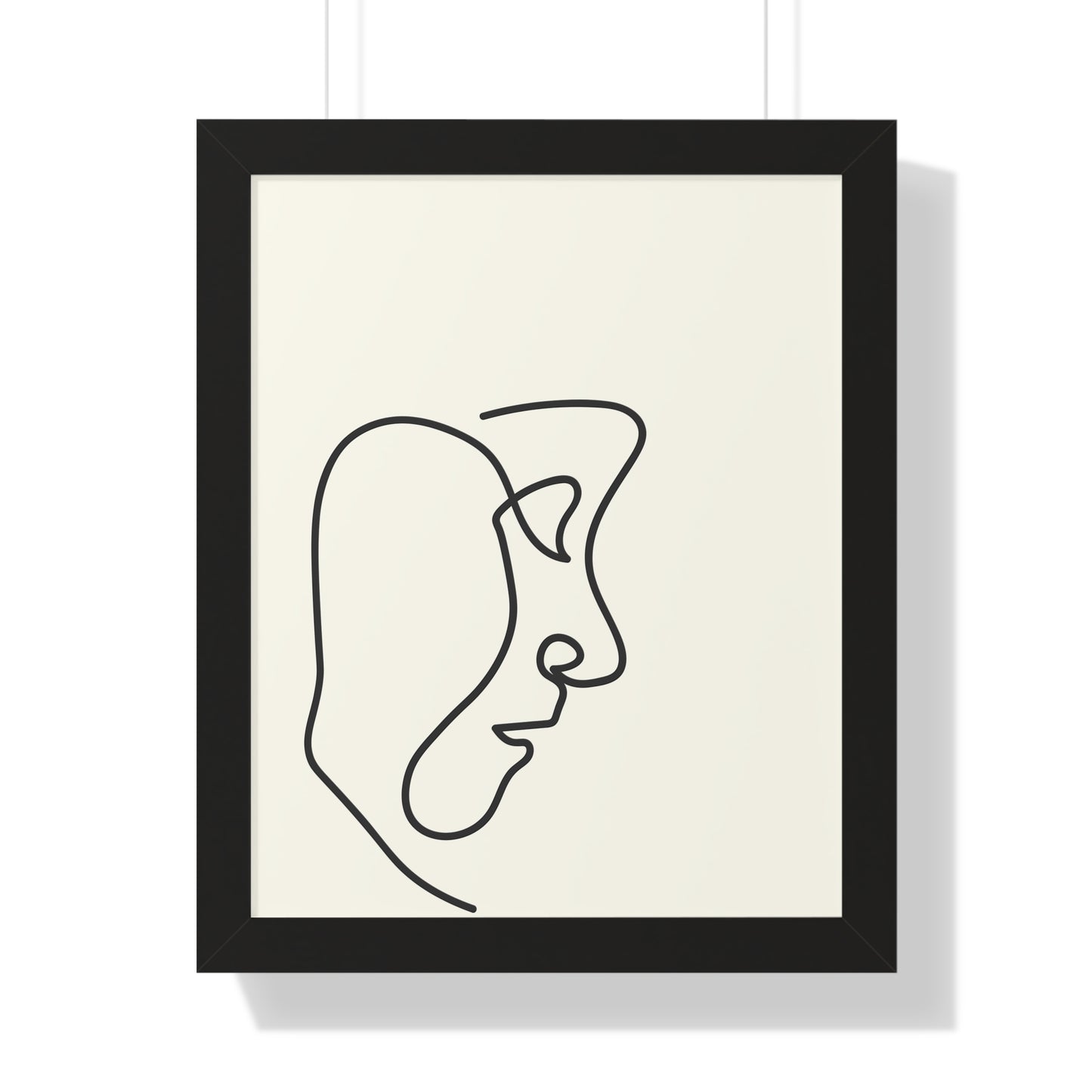 Double Line Abstract Face Art Print | Contemporary Line Art Decor | XCalibre Designs | Framed Vertical Poster