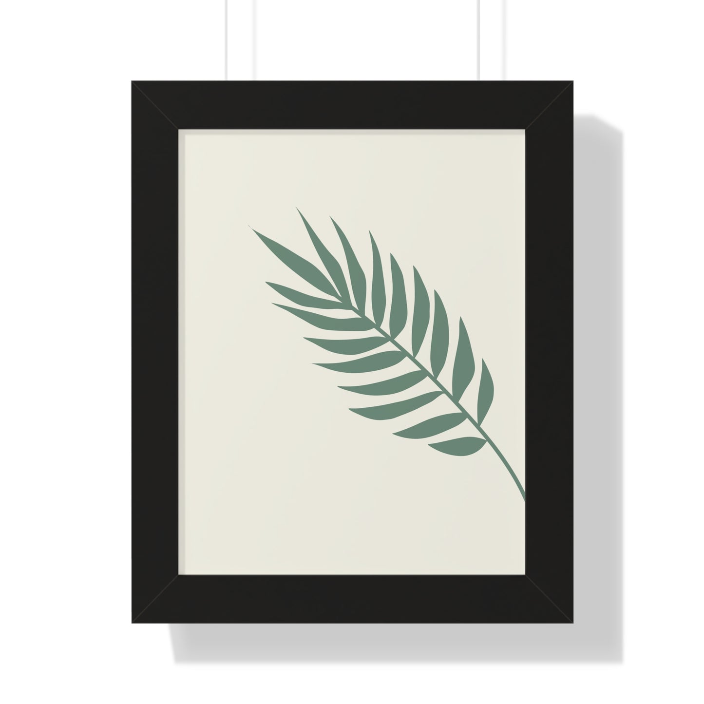 Green Palm Frond Art Print | Tranquil Nature-Inspired Wall Art | XCalibre Designs | Framed Vertical Poster