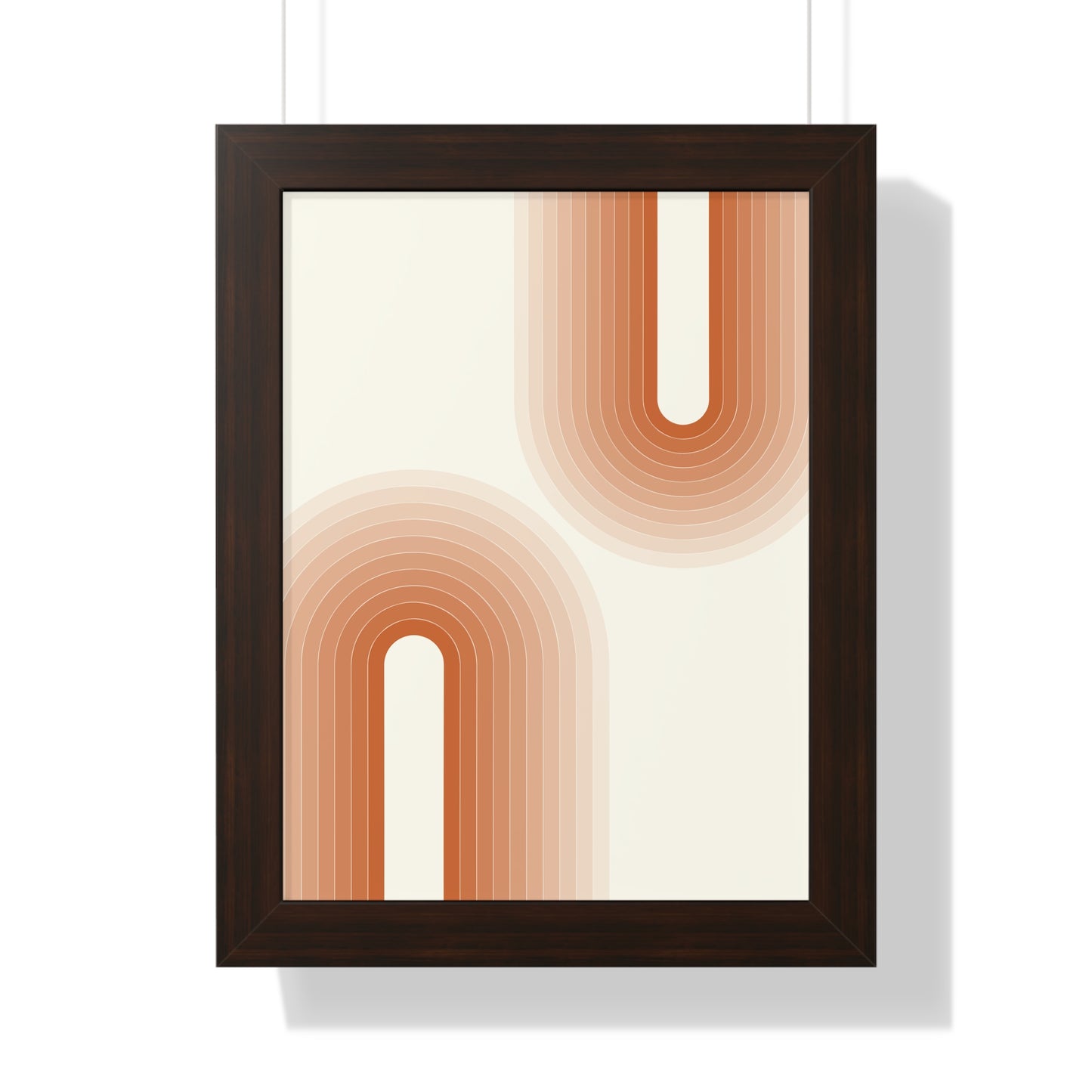 Peach Tones Abstract Arch Art Print | Soft Geometric Wall Art | XCalibre Designs | Framed Vertical Poster