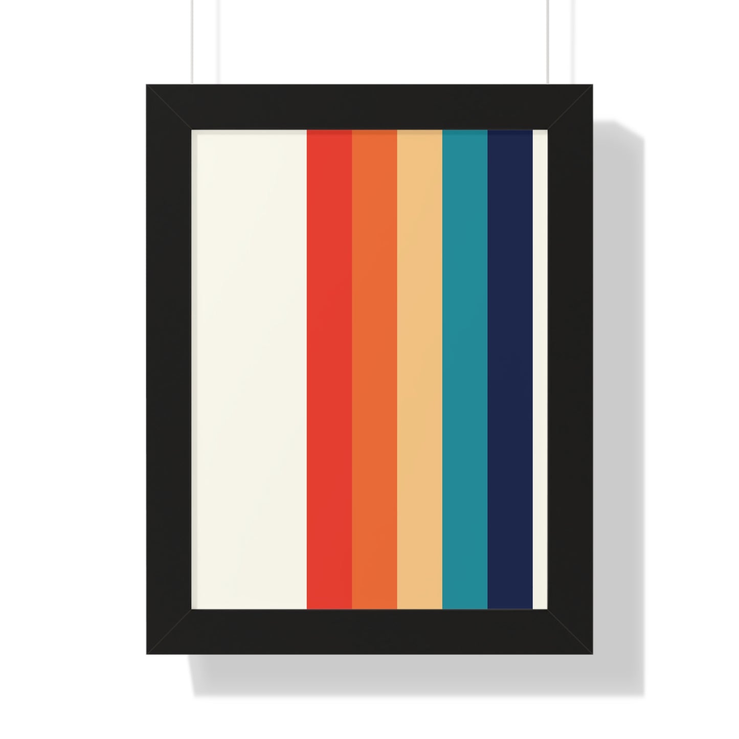 Multicolor Vertical Stripes Art Print | Contemporary Stripe Pattern Wall Art | XCalibre Designs | Framed Vertical Poster