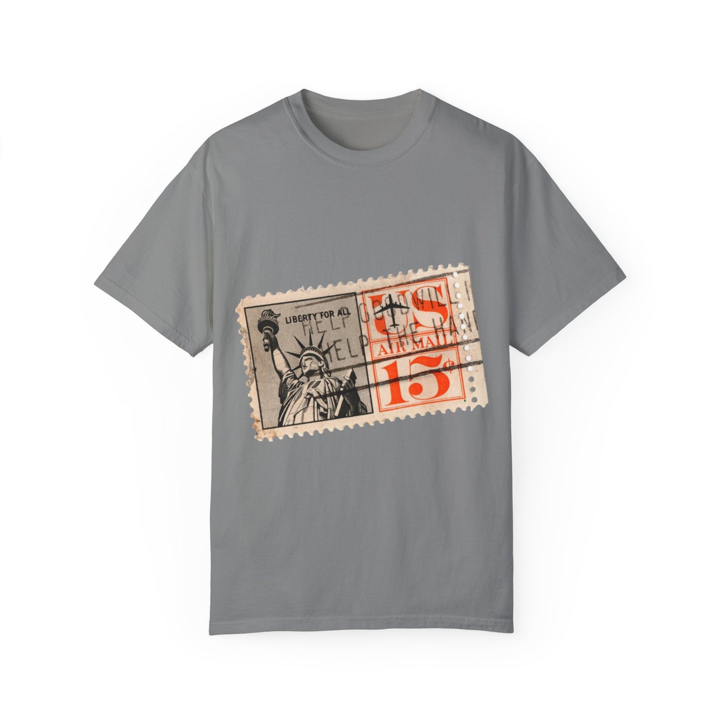 Retro Liberty Stamp Graphic Tee | Cream Collector's Edition T-Shirt | XCalibre Designs