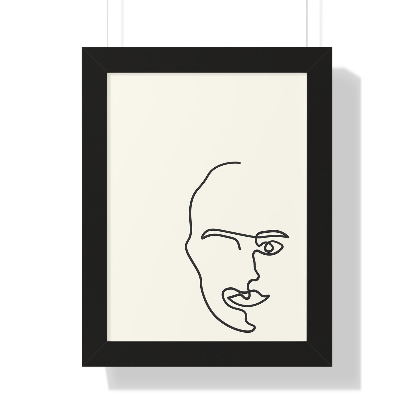 Minimalist Single Line Face Art Print | Contemporary Abstract Portrait | XCalibre Designs | Framed Vertical Poster