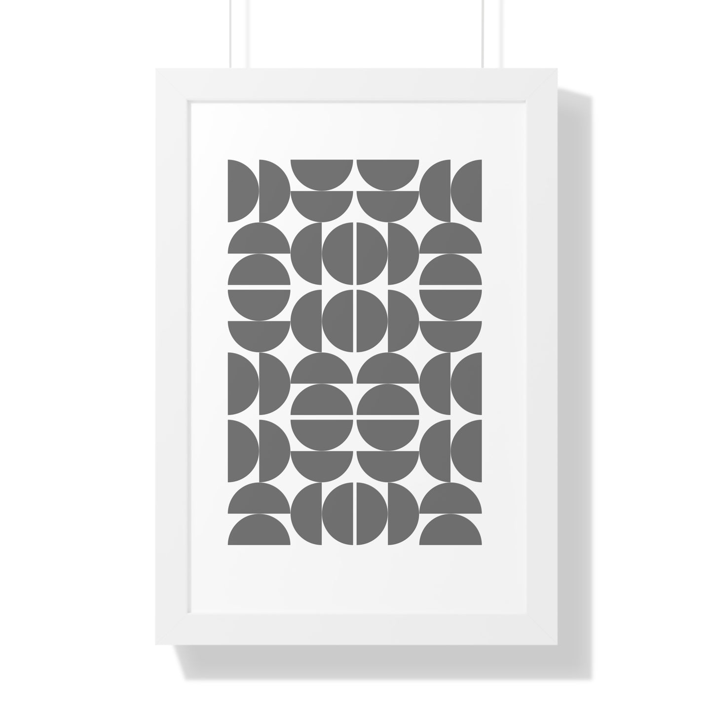 Monochrome Geometric Pattern Art Print | Contemporary Black and White Wall Art | XCalibre Designs | Framed Vertical Poster