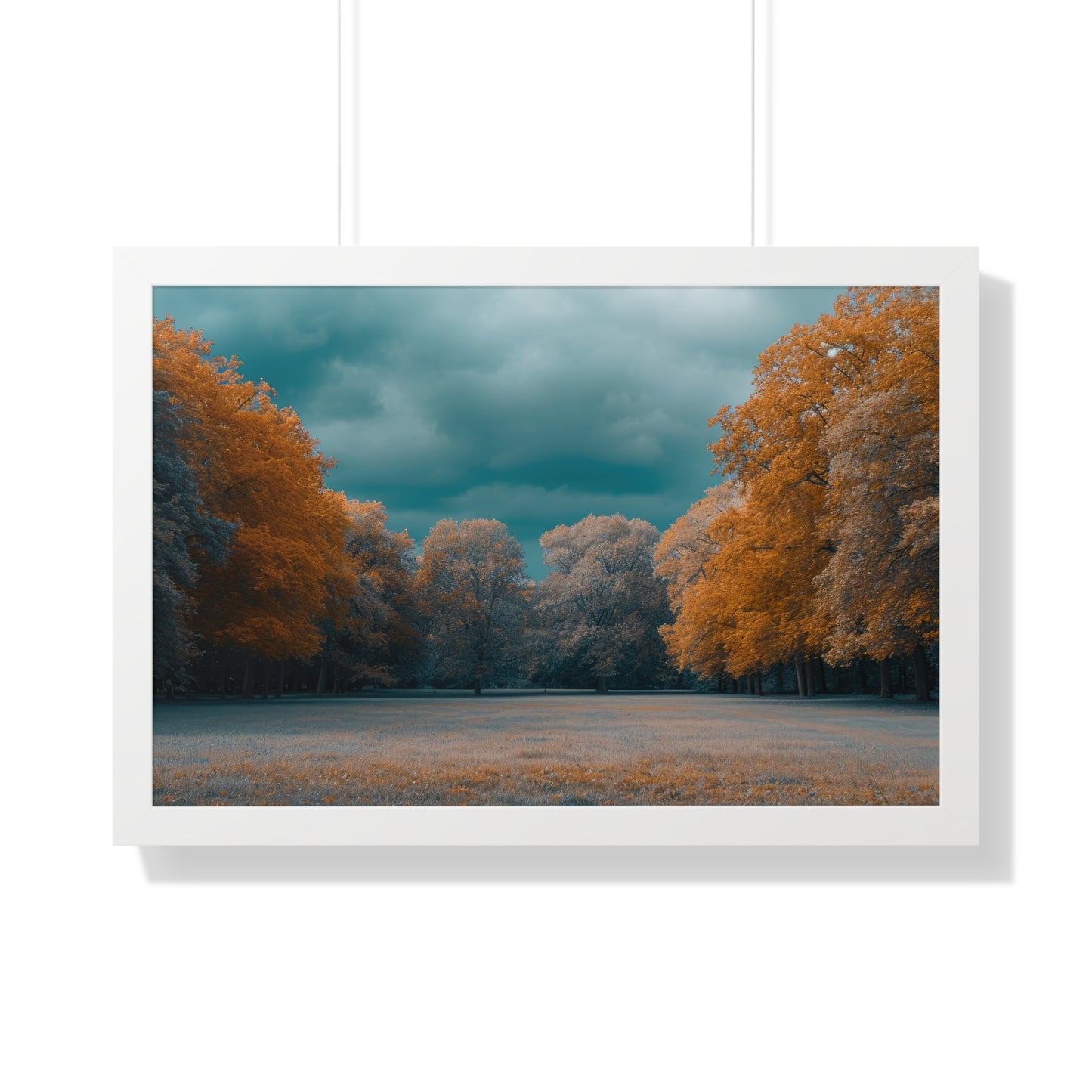 Autumn Serenity - Tranquil Park Scene Art Frame | Framed Horizontal Poster