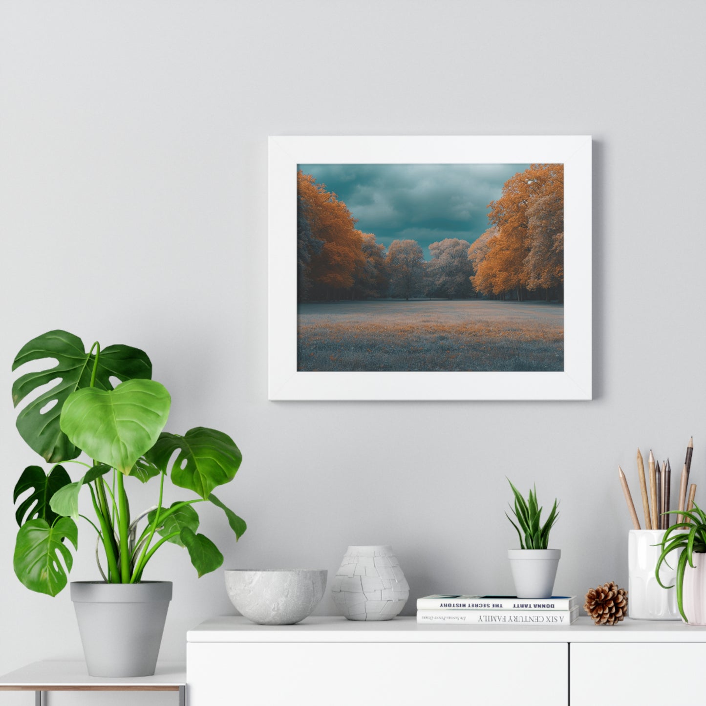 Autumn Serenity - Tranquil Park Scene Art Frame | Framed Horizontal Poster