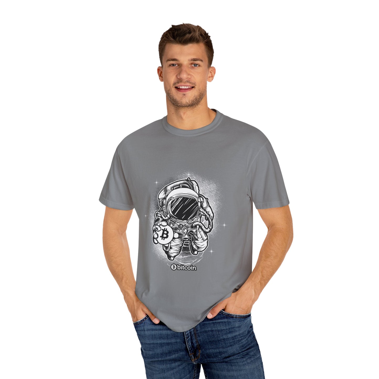 Cryptocurrency Astronaut Graphic Tee | Navy Crypto Space T-Shirt | XCalibre Designs