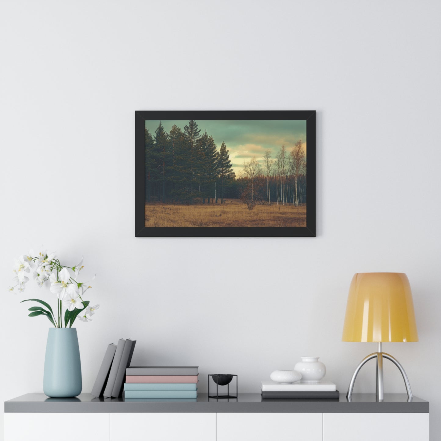 Twilight in the Wild - Rustic Forest Art Frame | Framed Horizontal Poster