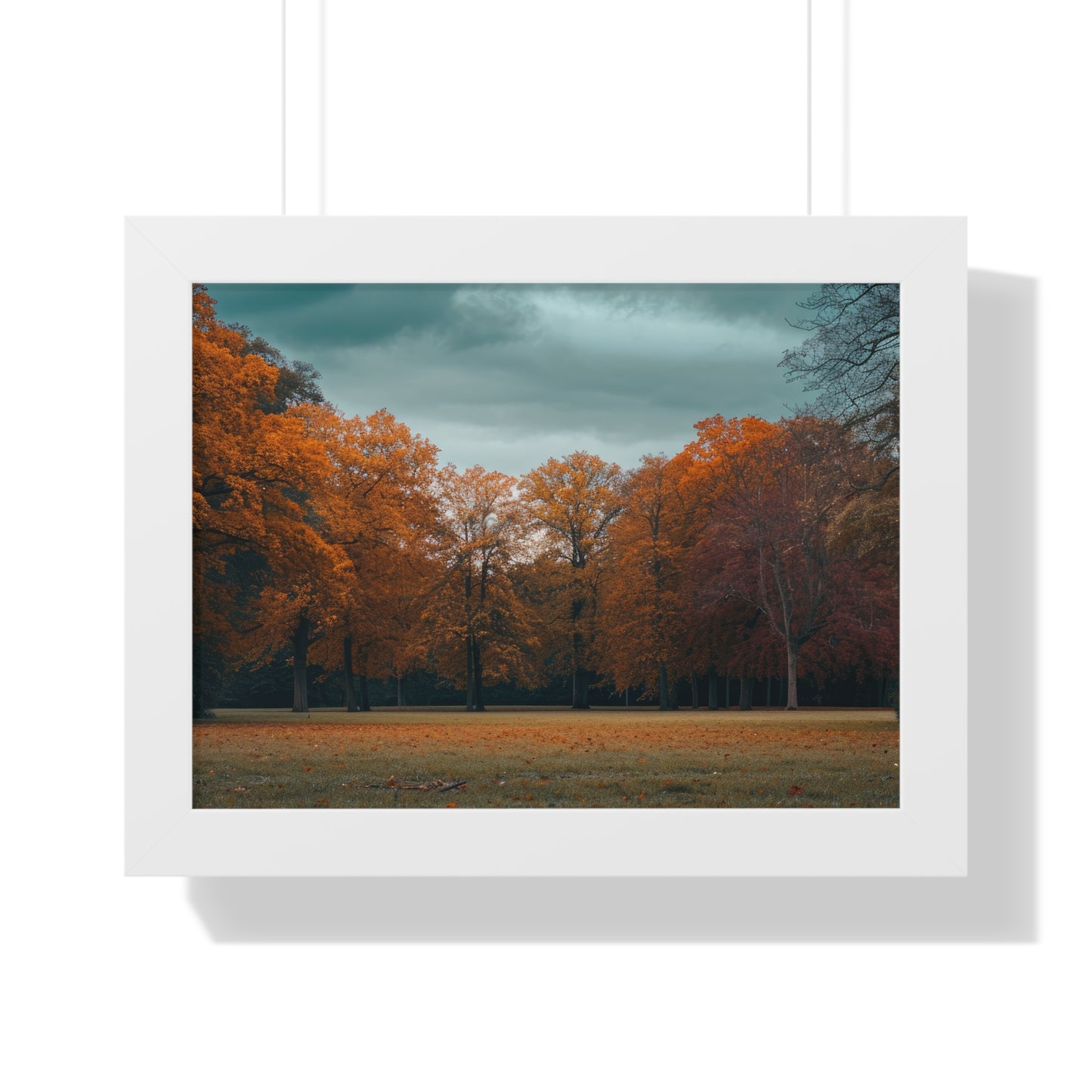 Crimson Canopy - Majestic Autumn Art Frame | Framed Horizontal Poster