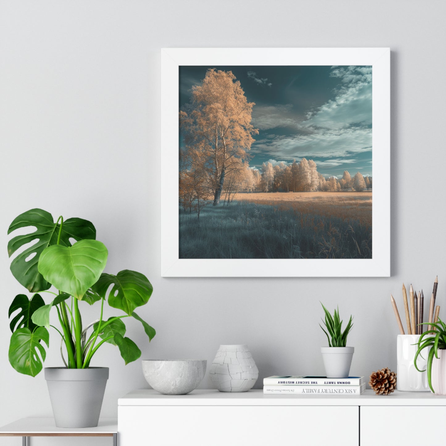 Surreal Azure - Ethereal Landscape Art Frame | Framed Horizontal Poster