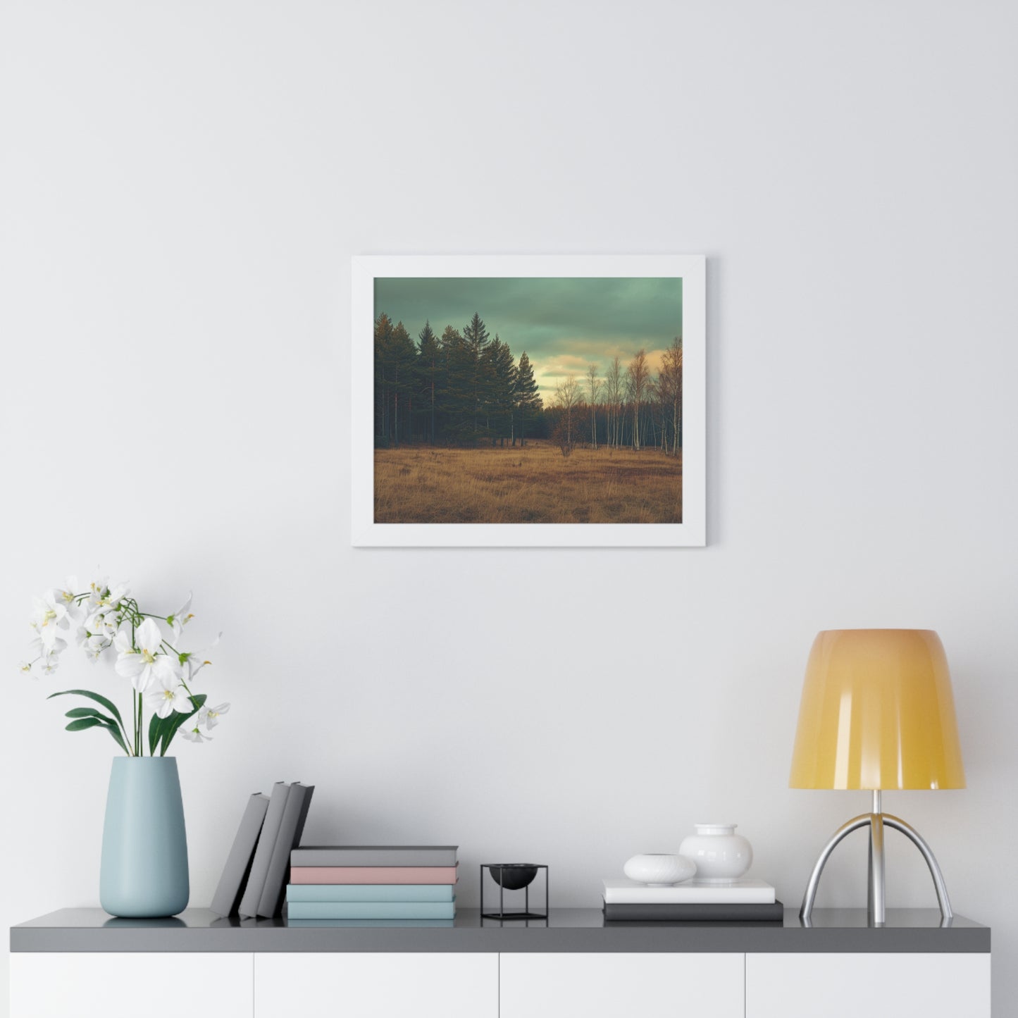 Twilight in the Wild - Rustic Forest Art Frame | Framed Horizontal Poster