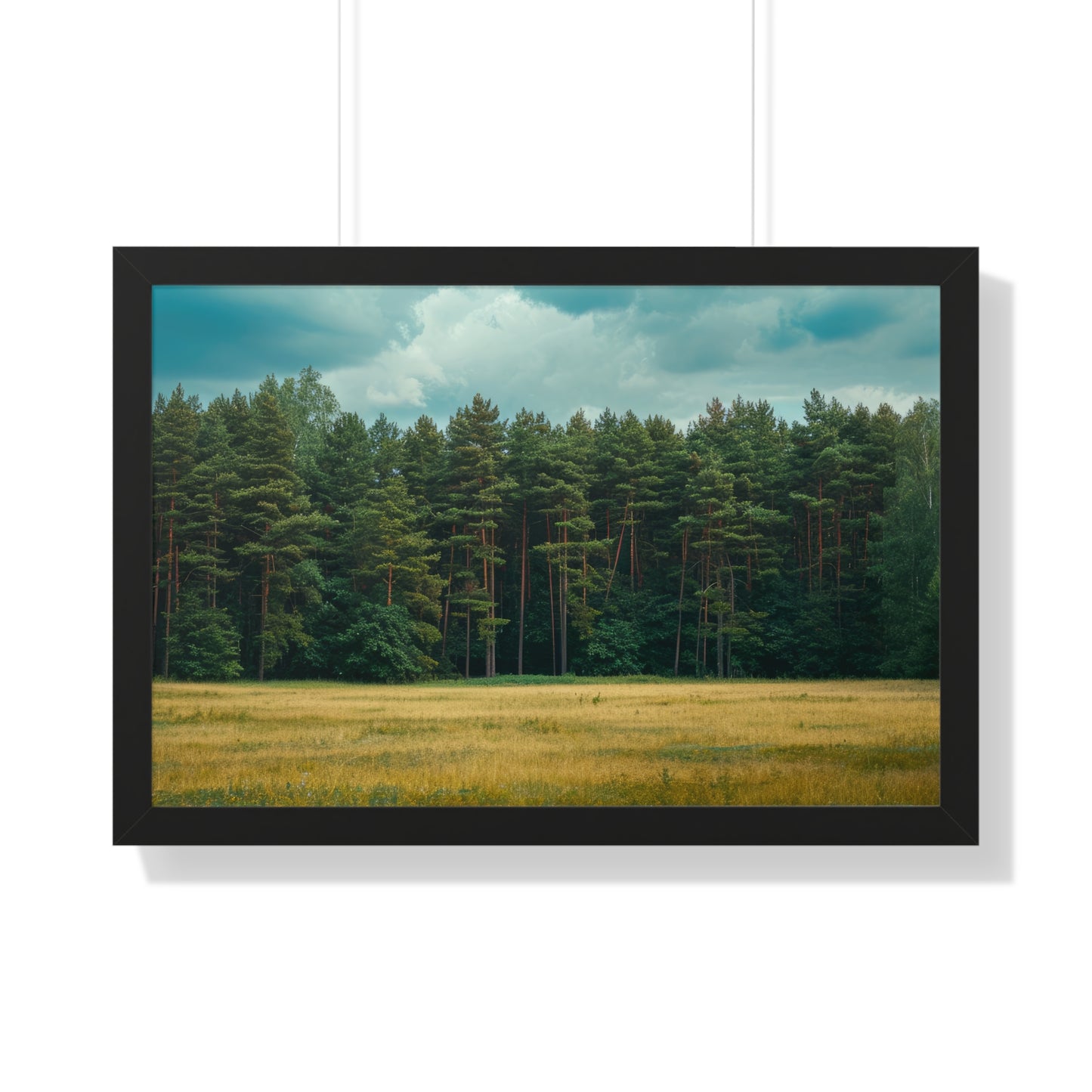 Verdant Refuge - Peaceful Meadow Art Frame | Framed Horizontal Poster