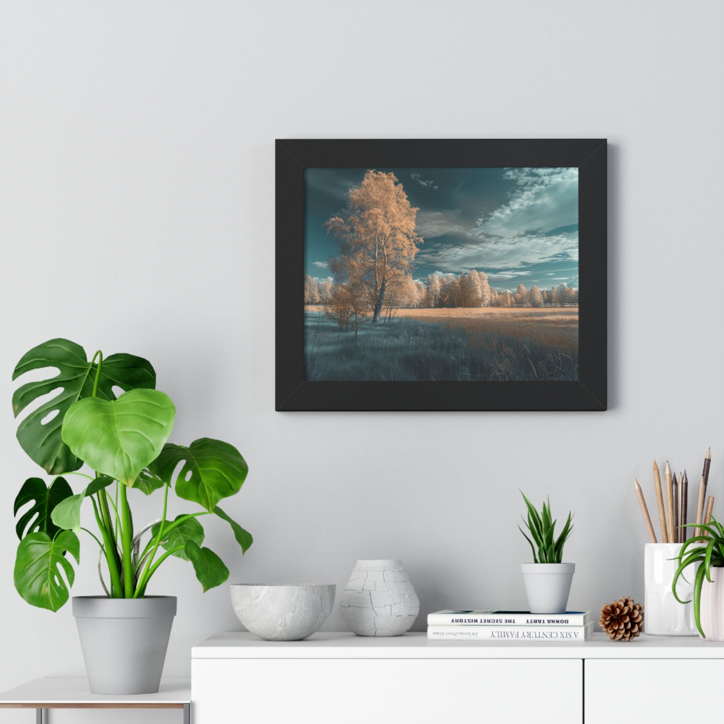 Surreal Azure - Ethereal Landscape Art Frame | Framed Horizontal Poster