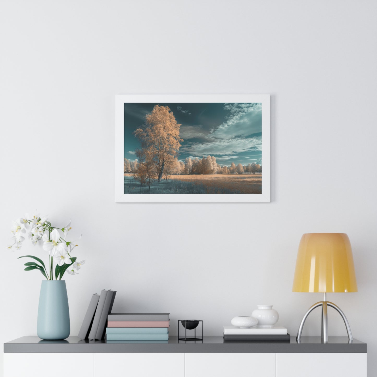 Surreal Azure - Ethereal Landscape Art Frame | Framed Horizontal Poster