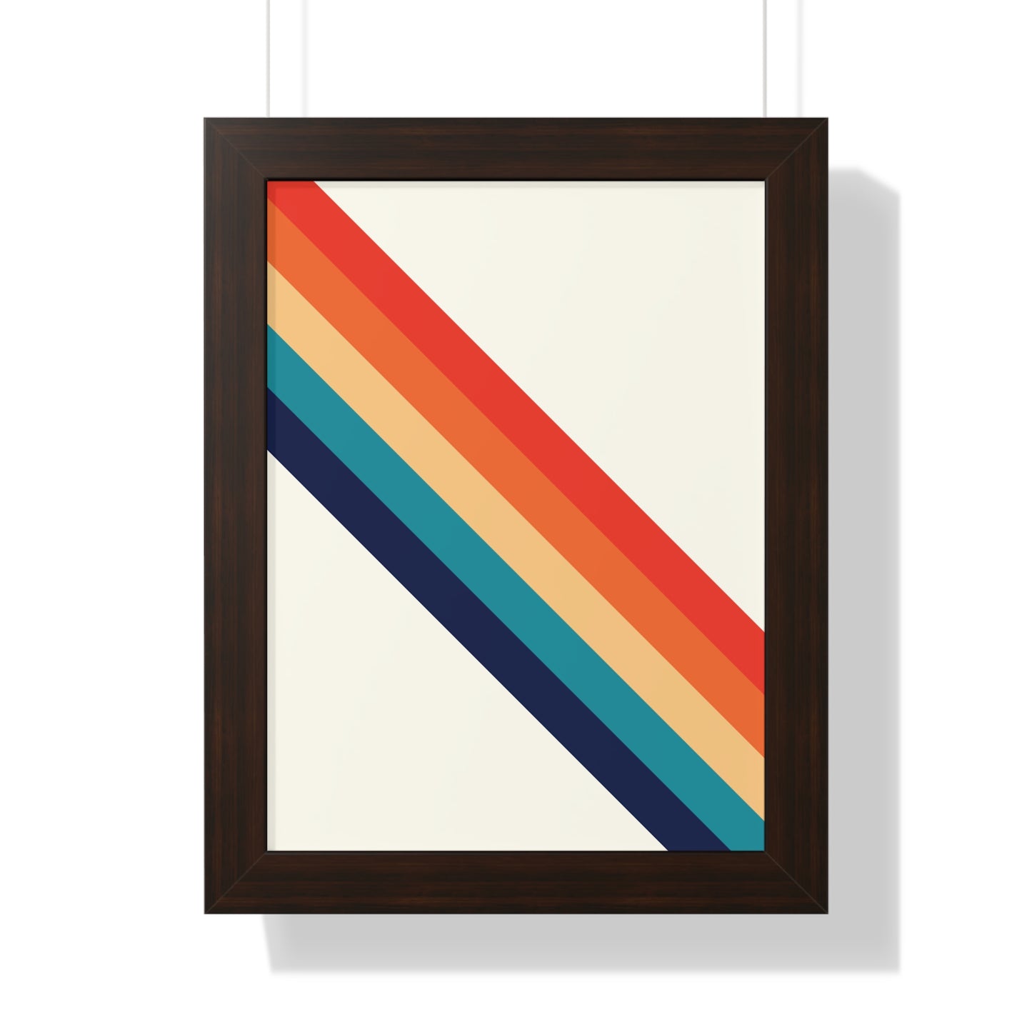 Bold Abstract Diagonal Stripes Art Print | Retro Inspired Colorful Wall Art | XCalibre Designs | Framed Vertical Poster