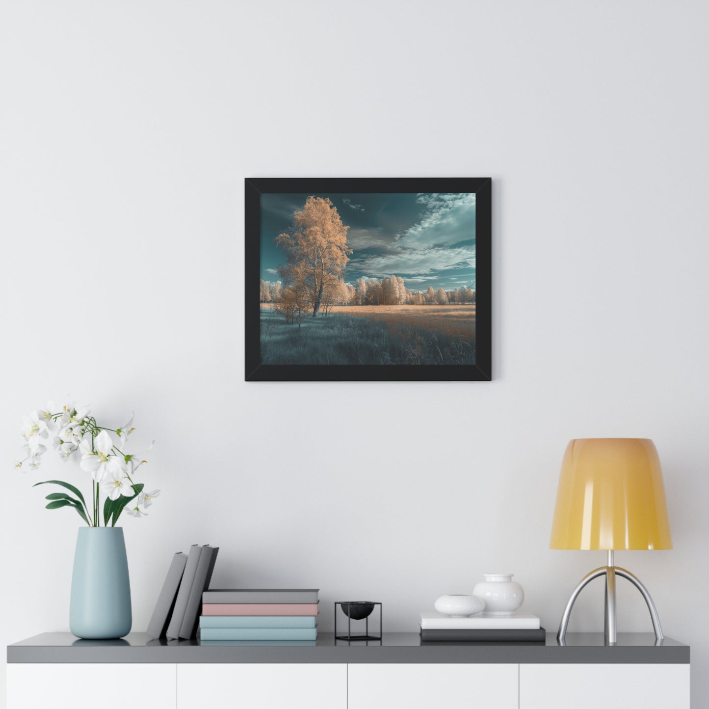 Surreal Azure - Ethereal Landscape Art Frame | Framed Horizontal Poster