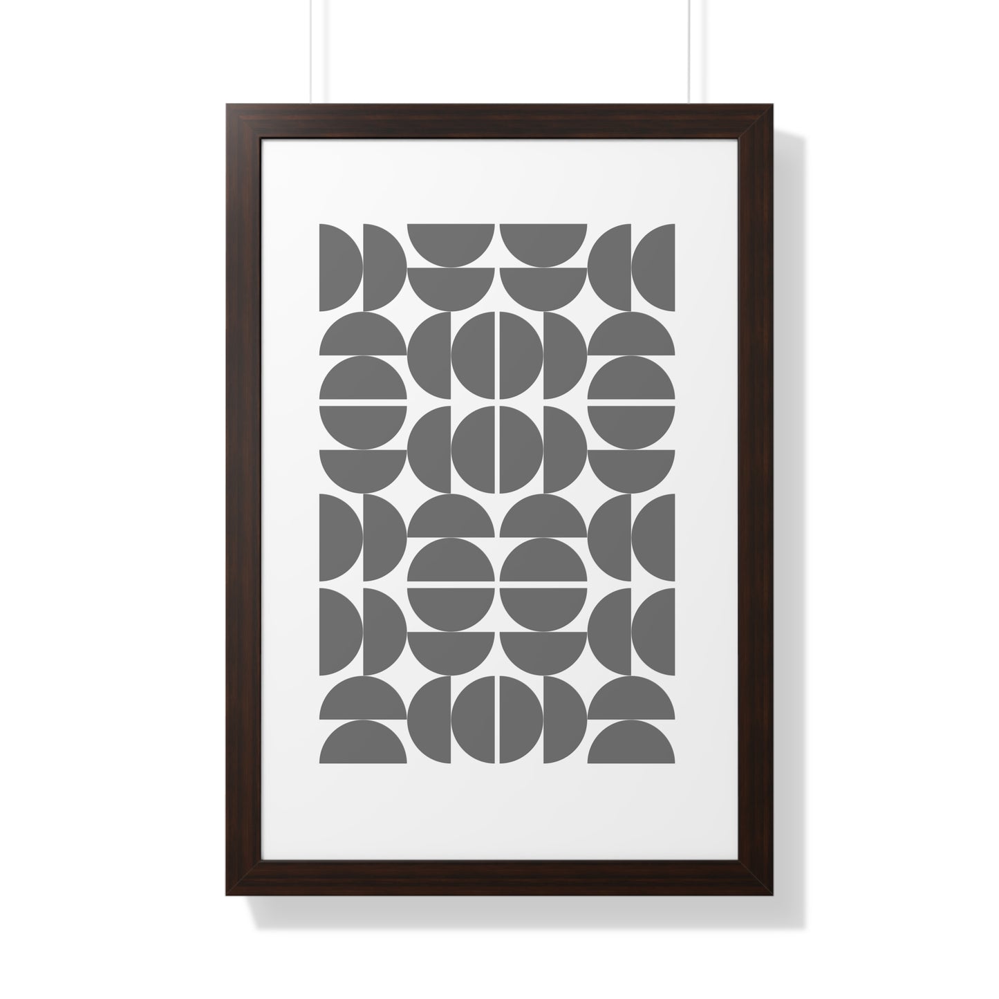 Monochrome Geometric Pattern Art Print | Contemporary Black and White Wall Art | XCalibre Designs | Framed Vertical Poster