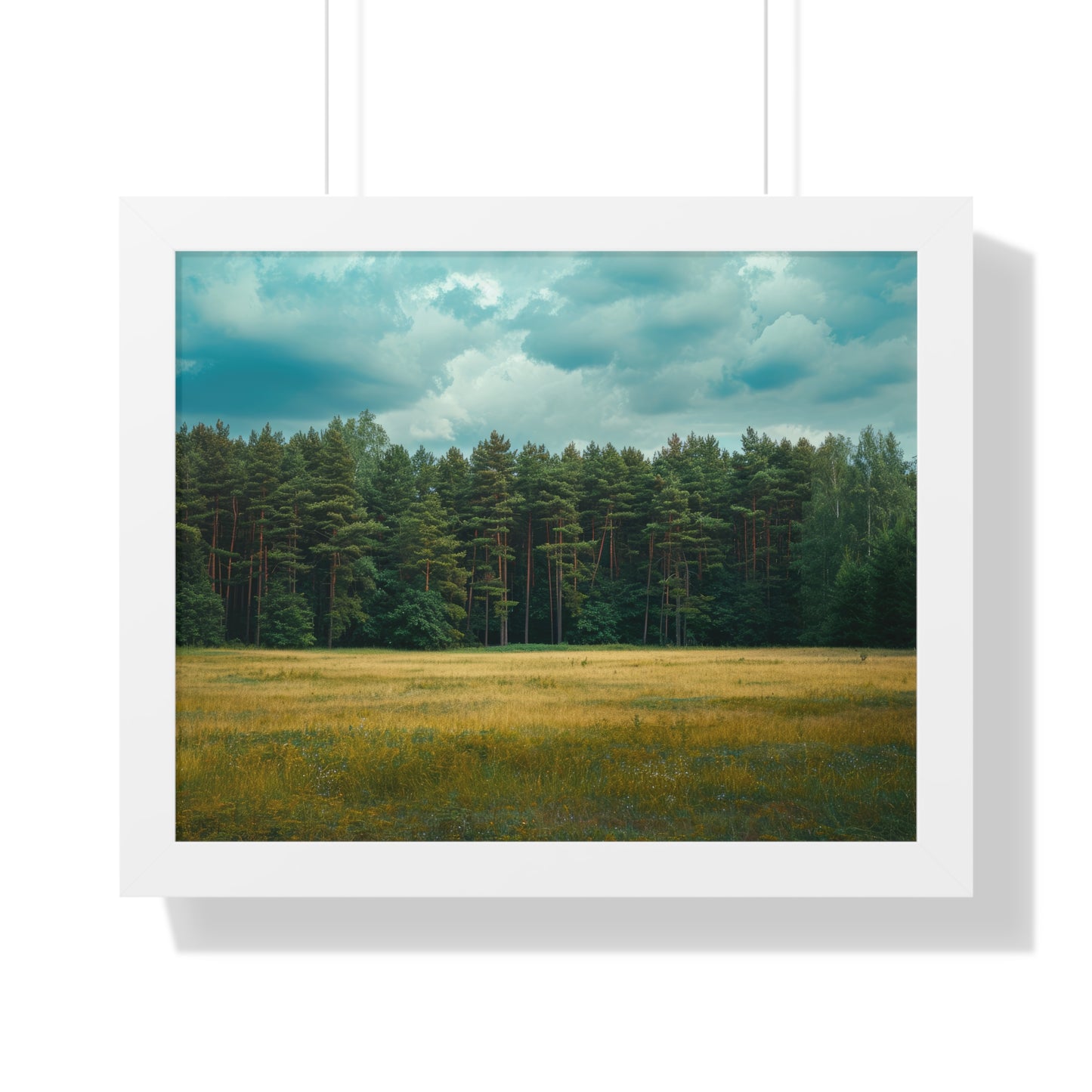 Verdant Refuge - Peaceful Meadow Art Frame | Framed Horizontal Poster