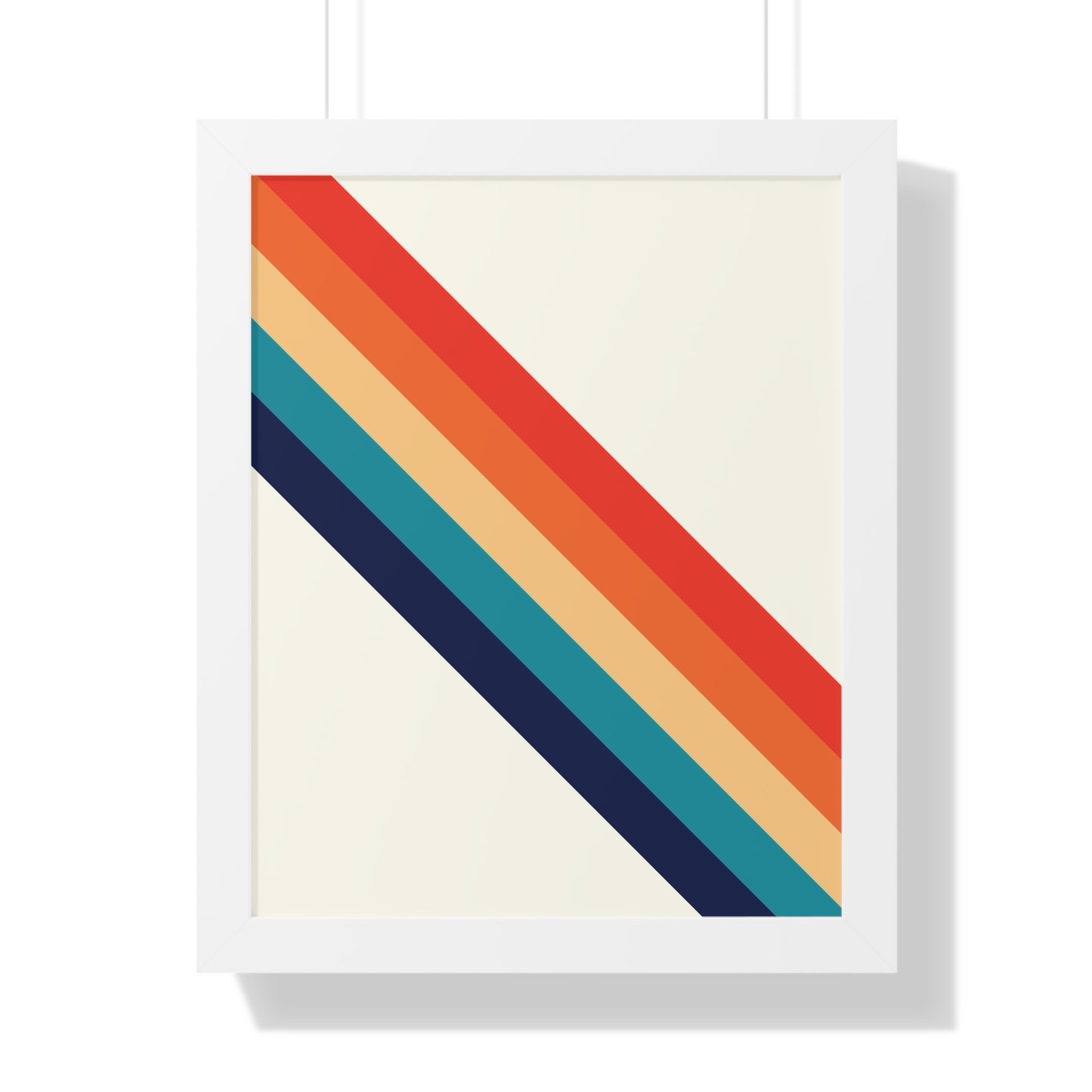 Bold Abstract Diagonal Stripes Art Print | Retro Inspired Colorful Wall Art | XCalibre Designs | Framed Vertical Poster