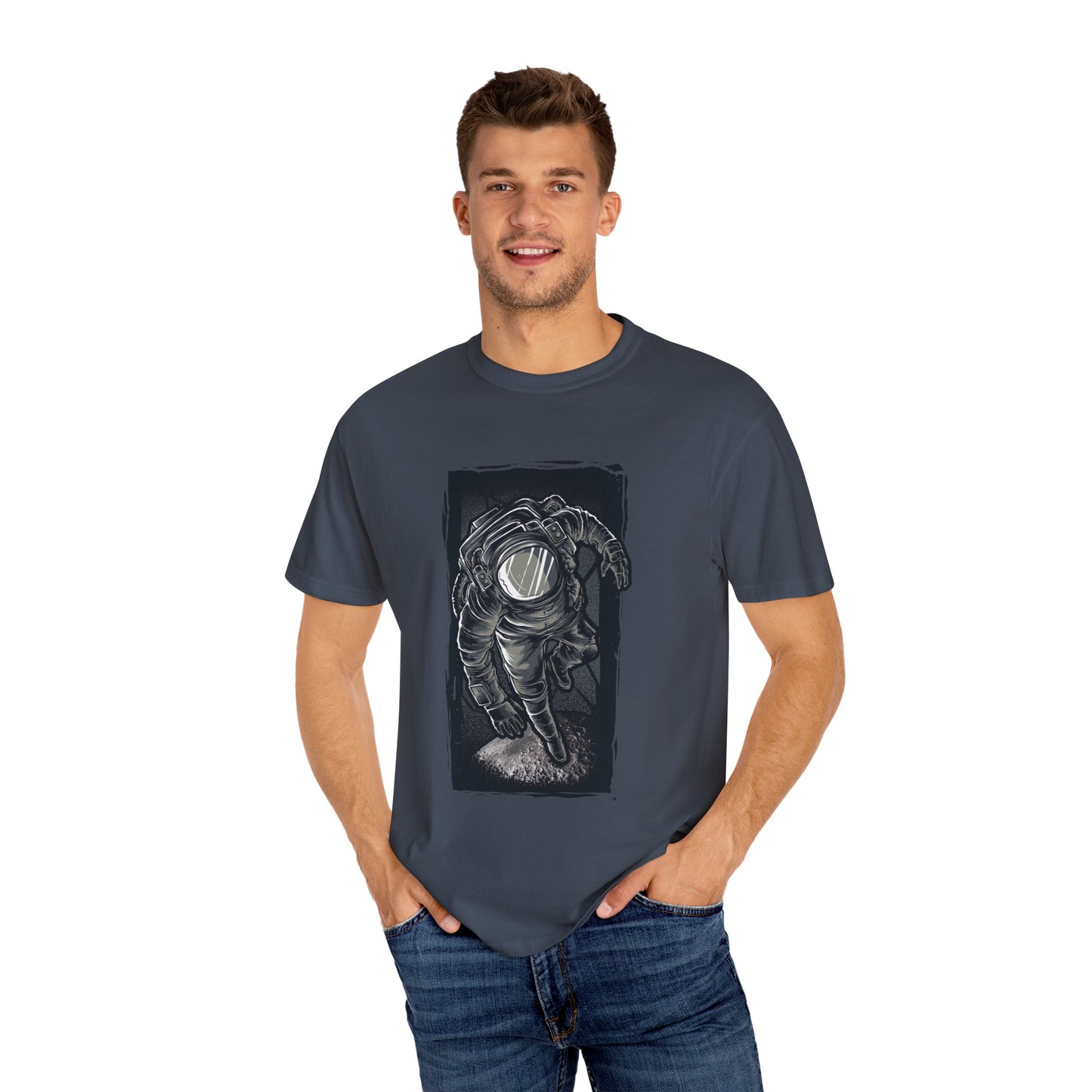 Astronaut in the Jungle Graphic Tee | Black Space Explorer T-Shirt | XCalibre Designs