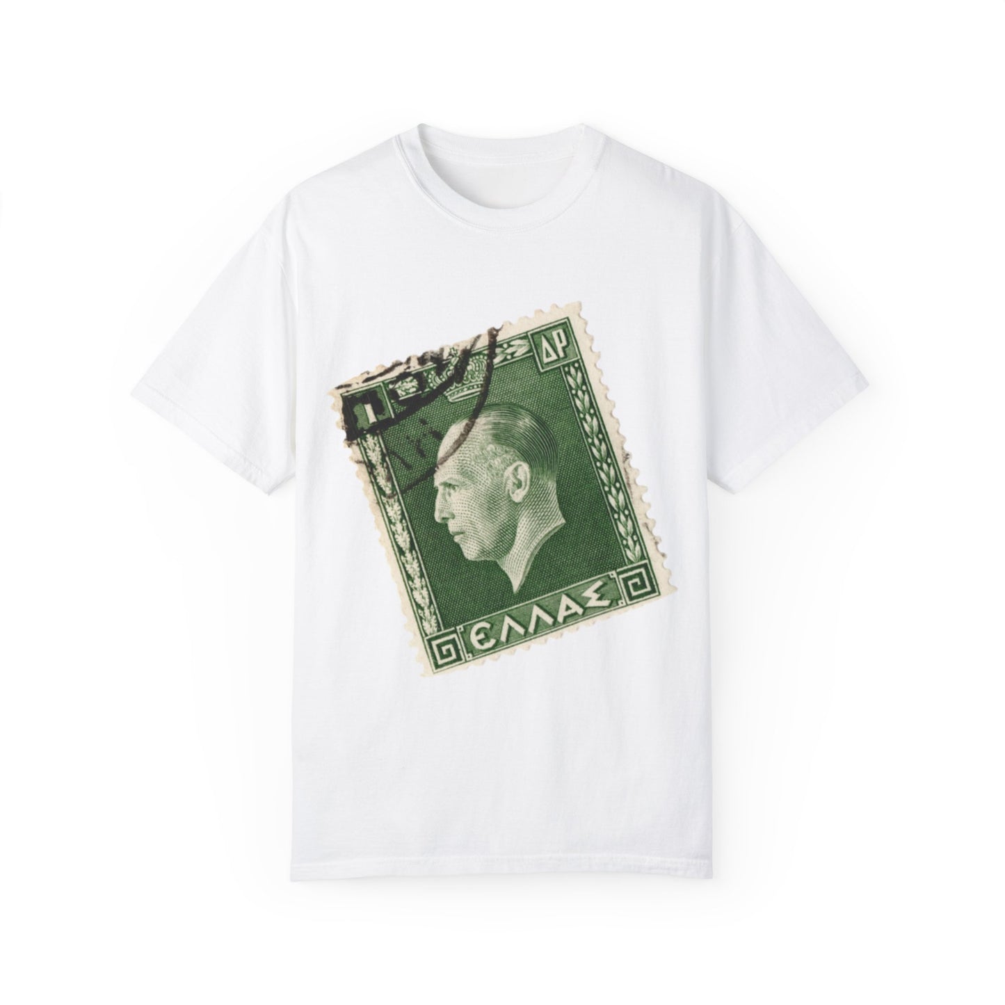 Vintage Stamp Collector Graphic Tee | Olive Green Philately T-Shirt | XCalibre Designs