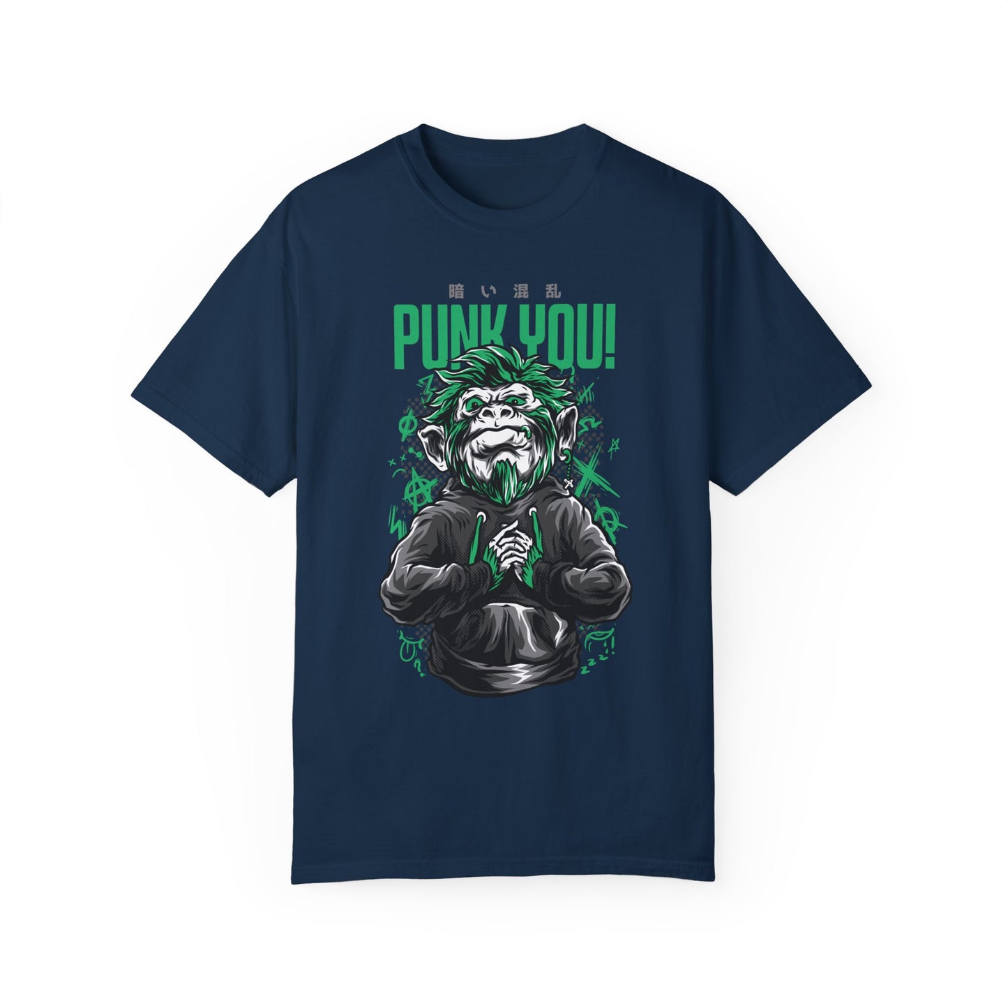 Rebel Monkey 'Punk You!' Graphic Tee | Black Punk Rock T-Shirt | XCalibre Designs