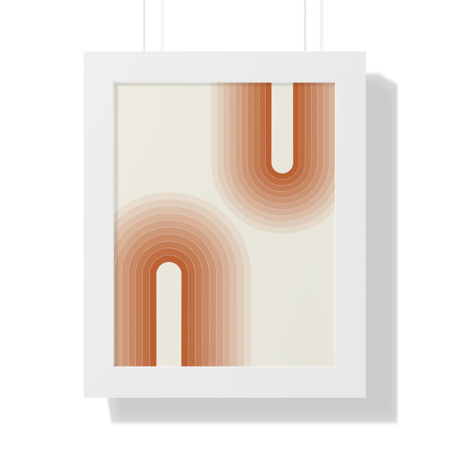 Peach Tones Abstract Arch Art Print | Soft Geometric Wall Art | XCalibre Designs | Framed Vertical Poster