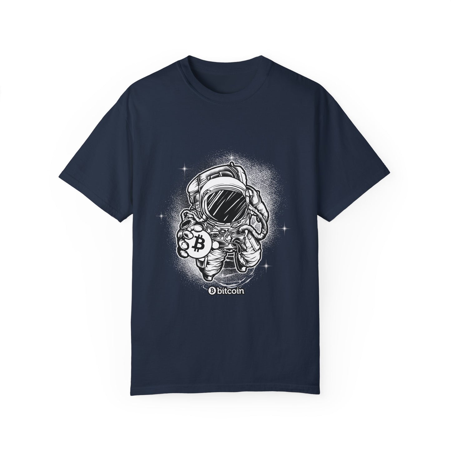 Cryptocurrency Astronaut Graphic Tee | Navy Crypto Space T-Shirt | XCalibre Designs