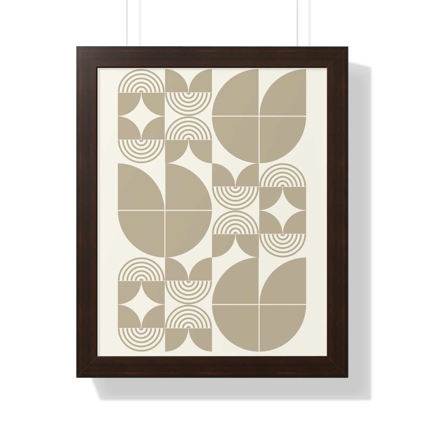 Retro Abstract Geometric Shapes Art Print | Mid-Century Modern Wall Art | XCalibre Designs | Framed Vertical Poster