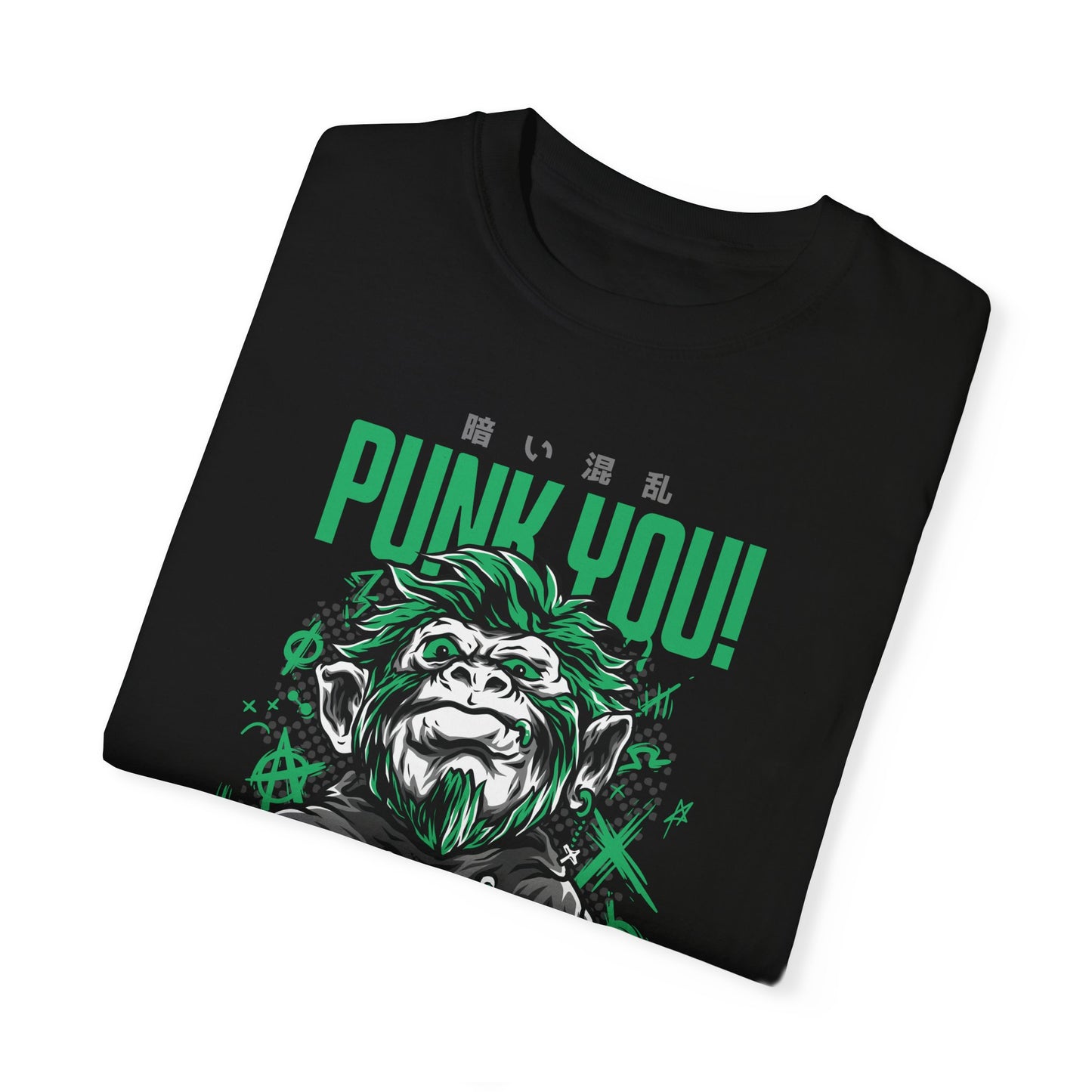 Rebel Monkey 'Punk You!' Graphic Tee | Black Punk Rock T-Shirt | XCalibre Designs