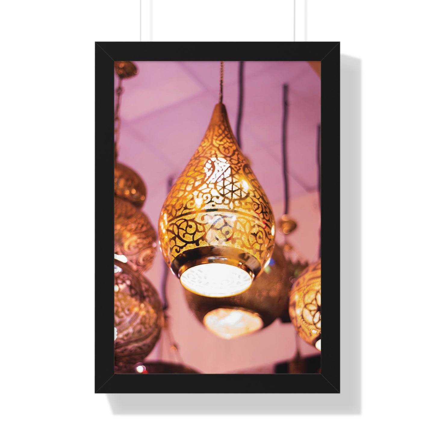 Enchanting Arabesque - Framed Oriental Lamp Art | Framed Vertical Poster