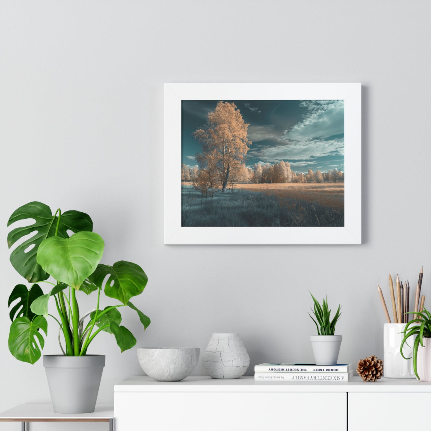 Surreal Azure - Ethereal Landscape Art Frame | Framed Horizontal Poster