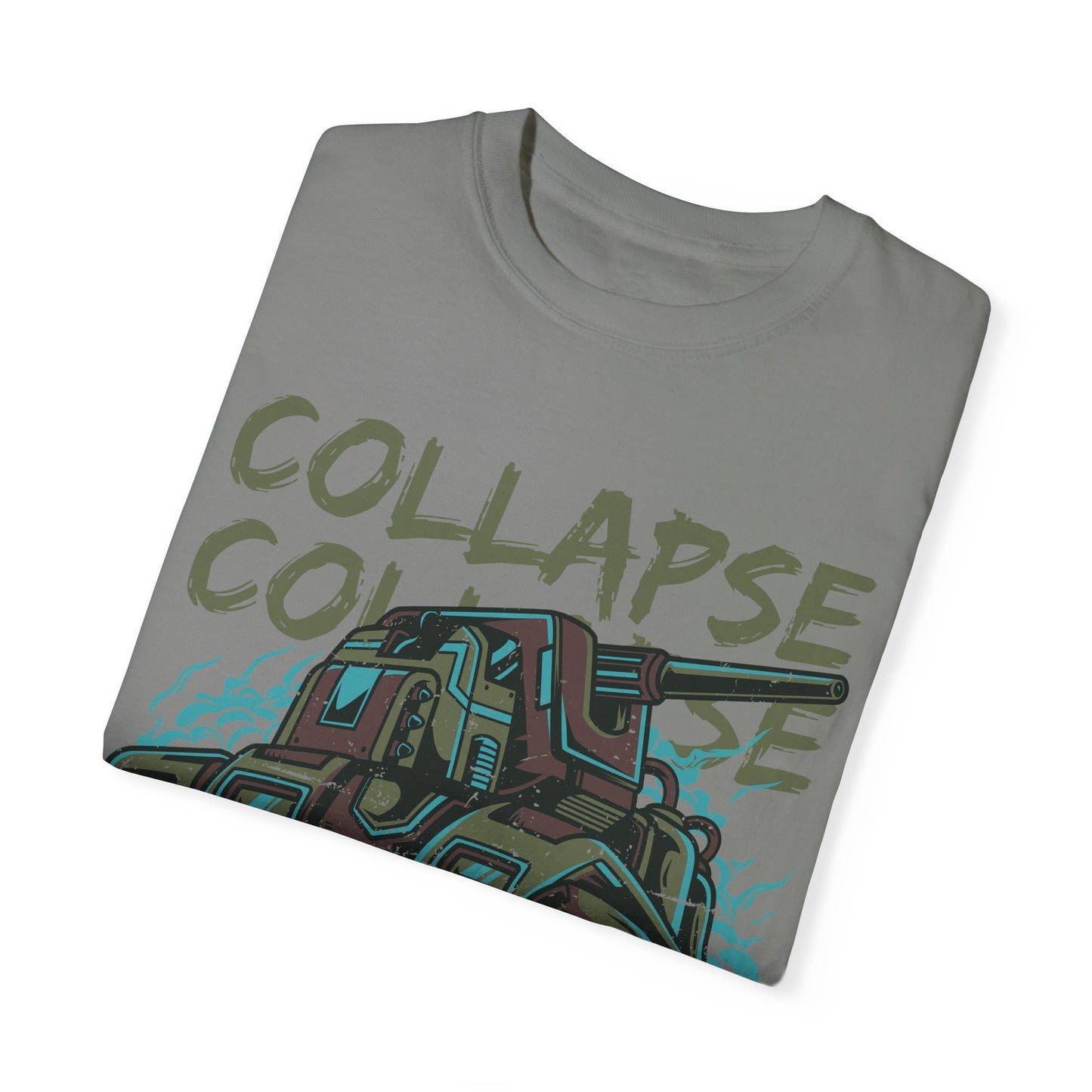 Apocalyptic Vehicle 'Collapse' Graphic Tee | Beige Dystopian T-Shirt | XCalibre Designs