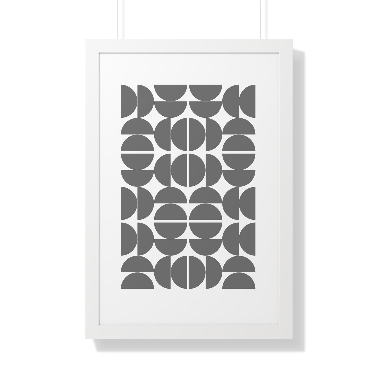 Monochrome Geometric Pattern Art Print | Contemporary Black and White Wall Art | XCalibre Designs | Framed Vertical Poster