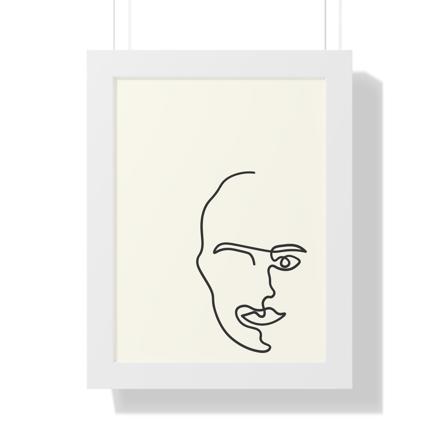 Minimalist Single Line Face Art Print | Contemporary Abstract Portrait | XCalibre Designs | Framed Vertical Poster