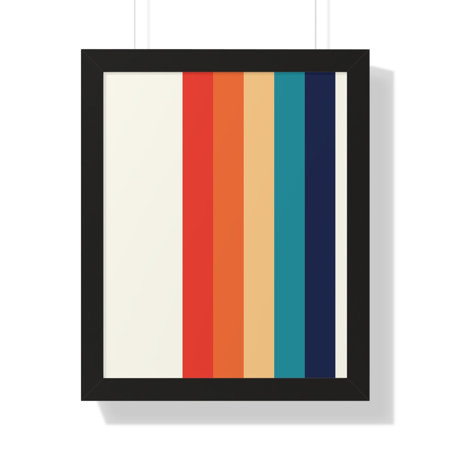 Multicolor Vertical Stripes Art Print | Contemporary Stripe Pattern Wall Art | XCalibre Designs | Framed Vertical Poster