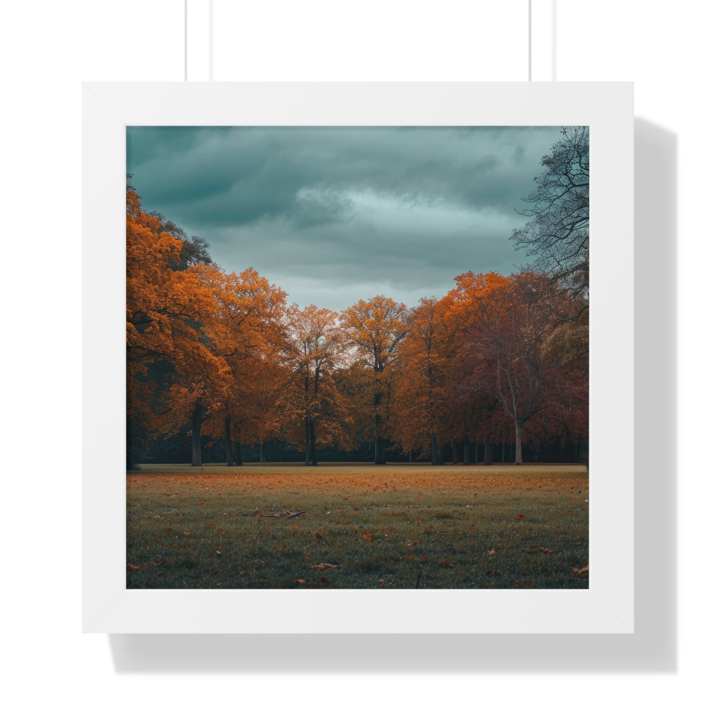 Crimson Canopy - Majestic Autumn Art Frame | Framed Horizontal Poster