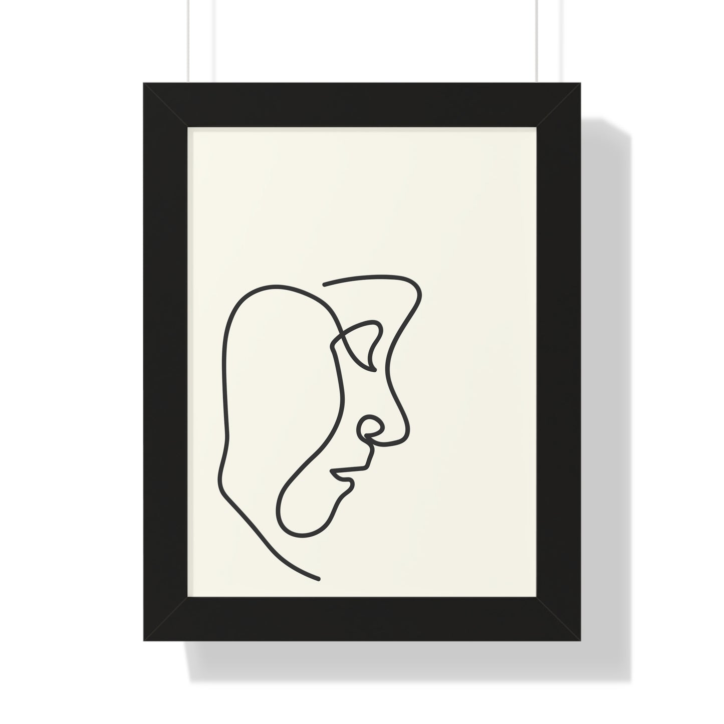 Double Line Abstract Face Art Print | Contemporary Line Art Decor | XCalibre Designs | Framed Vertical Poster