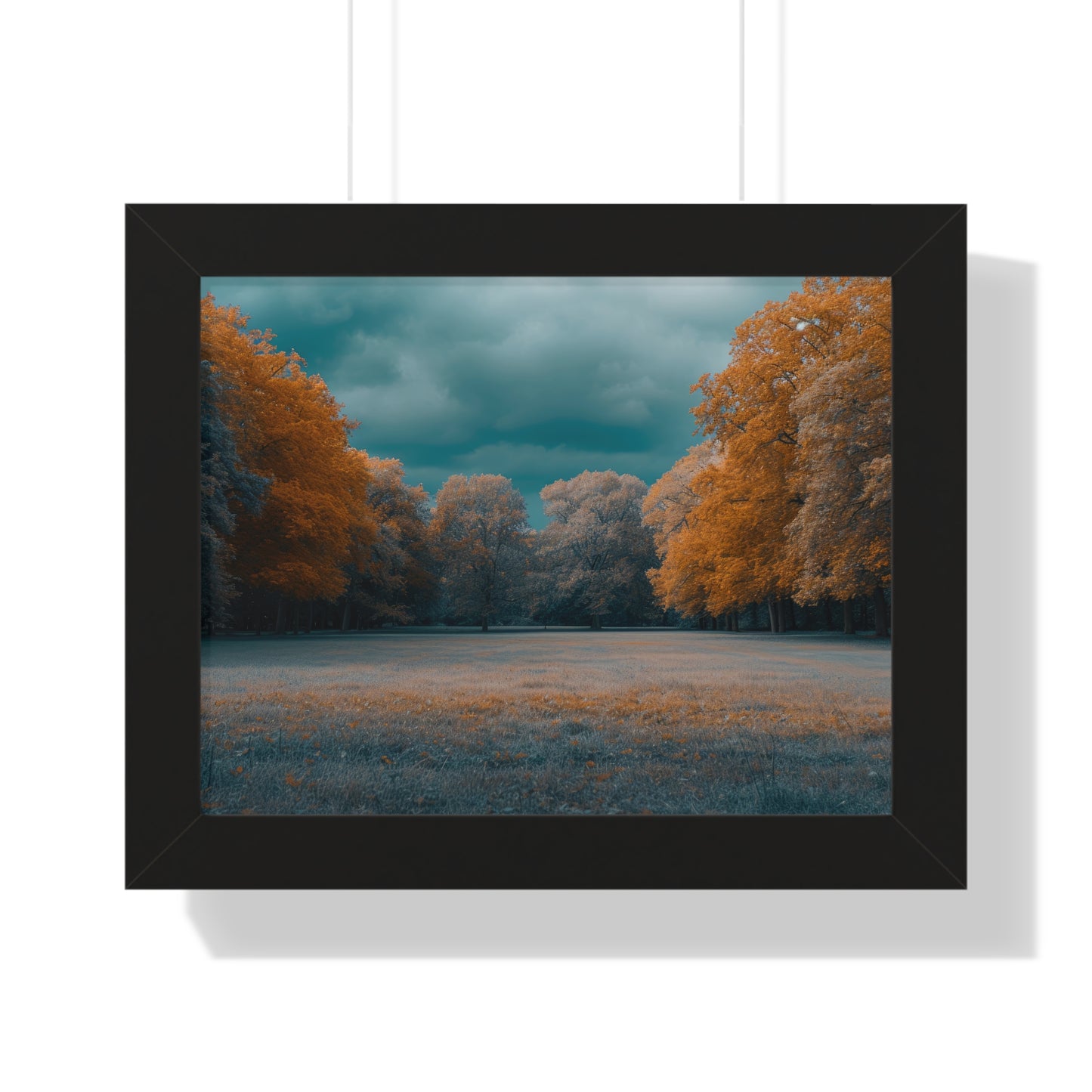 Autumn Serenity - Tranquil Park Scene Art Frame | Framed Horizontal Poster