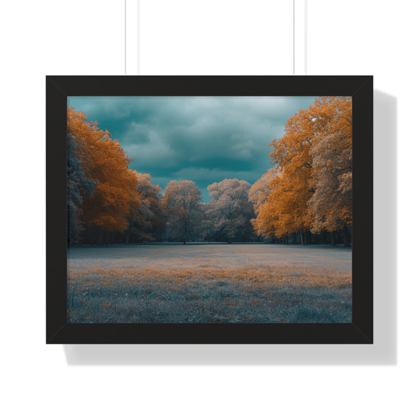 Autumn Serenity - Tranquil Park Scene Art Frame | Framed Horizontal Poster