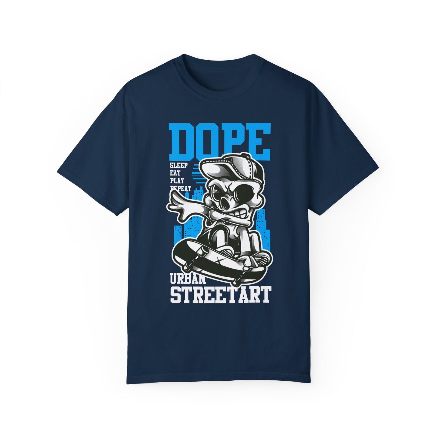 Urban Graffiti 'DOPE' Graphic Tee | Cool Blue Streetwear T-Shirt | XCalibre Designs